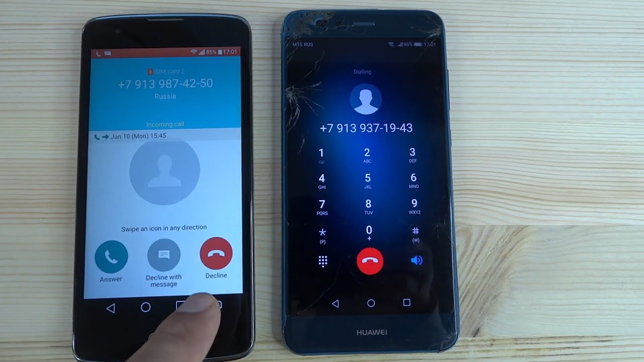 Incoming call and Outgoing call LG K8 LTE vs broken HUAWEI P10 lite