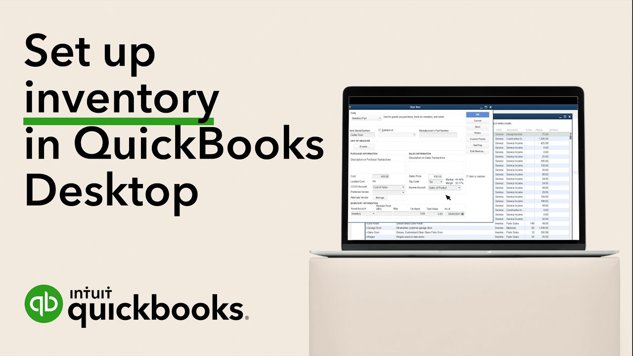 How to set up inventory in QuickBooks Desktop