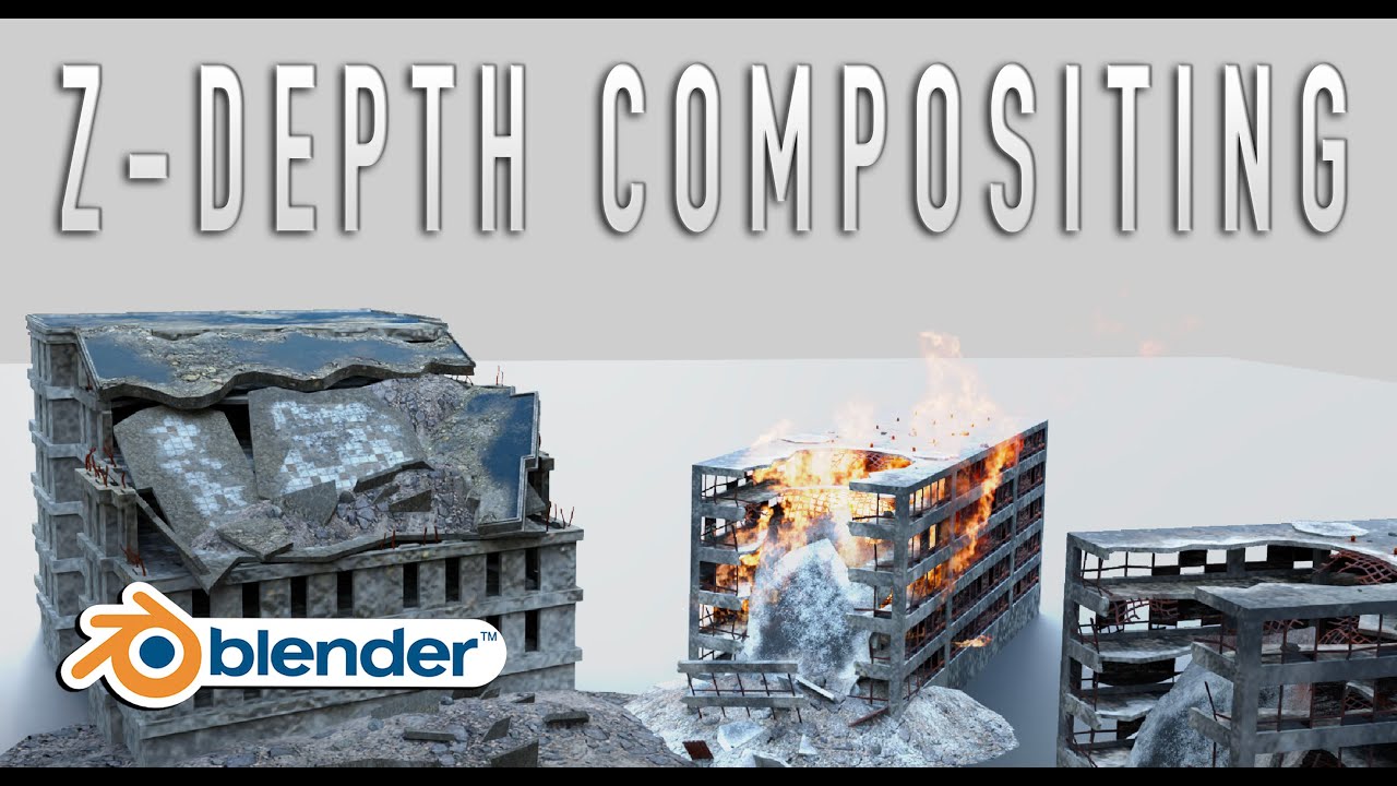 Z-Depth in Blender 3d: How to use it to composite 2d elements