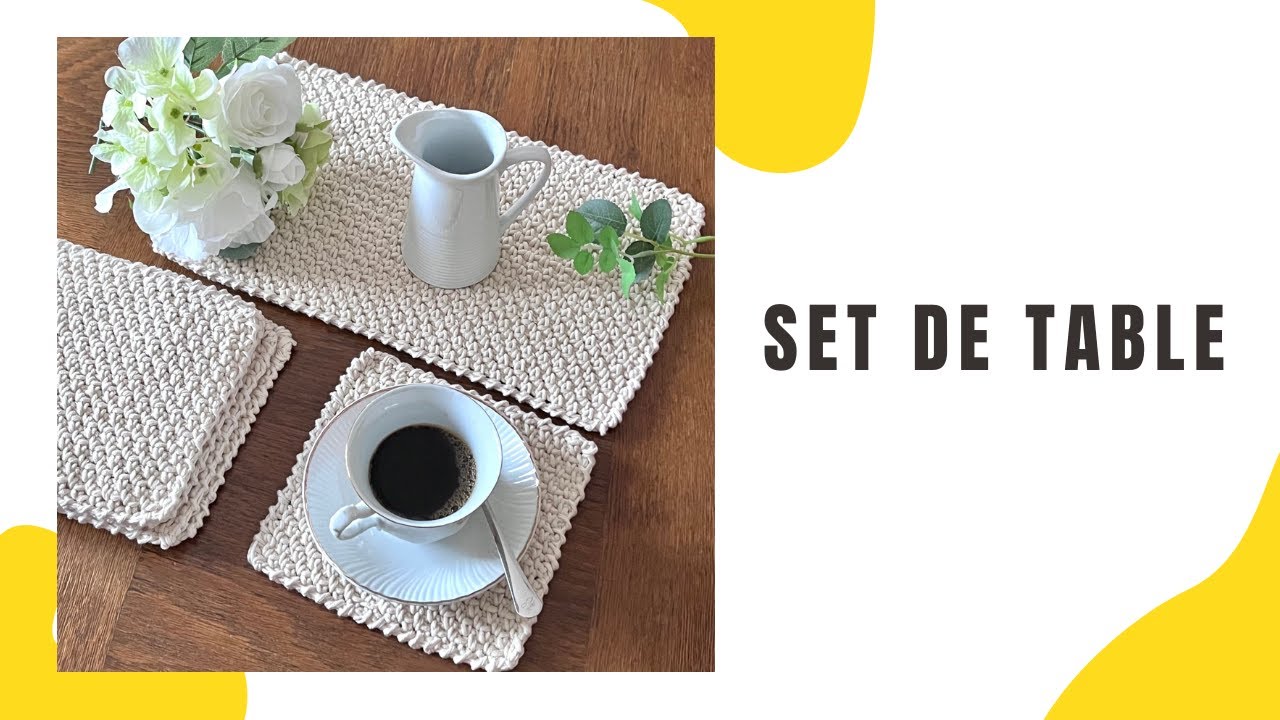Comment faire un set de table au crochet || Point écrevisse || Tuto pas à pas facile pour débutants