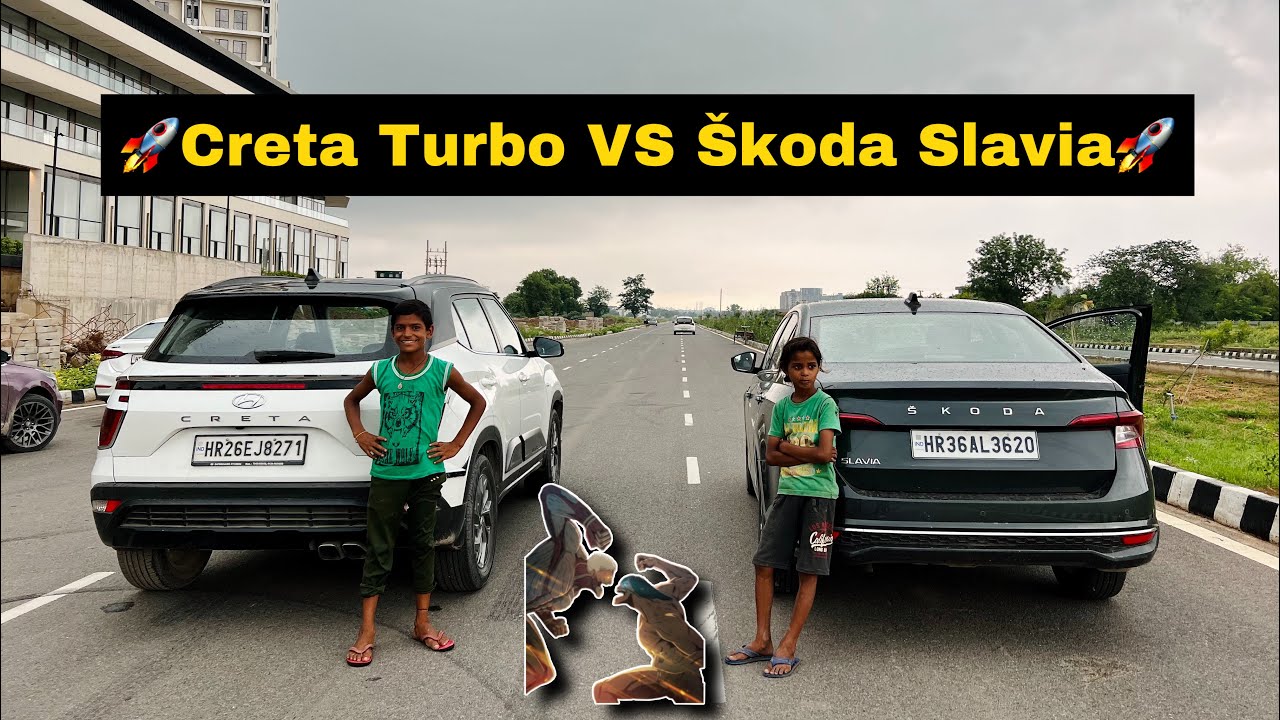 Hyundai Creta Turbo VS Škoda Slavia Drag Race🔥| DCT vs Manual😈      #skoda #skodaslavia #dragrace