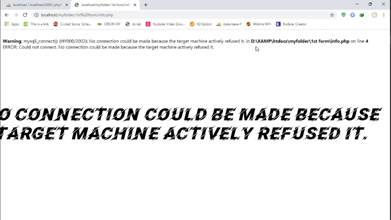 How to fix no connection could be made because the  target machine actively refused it.