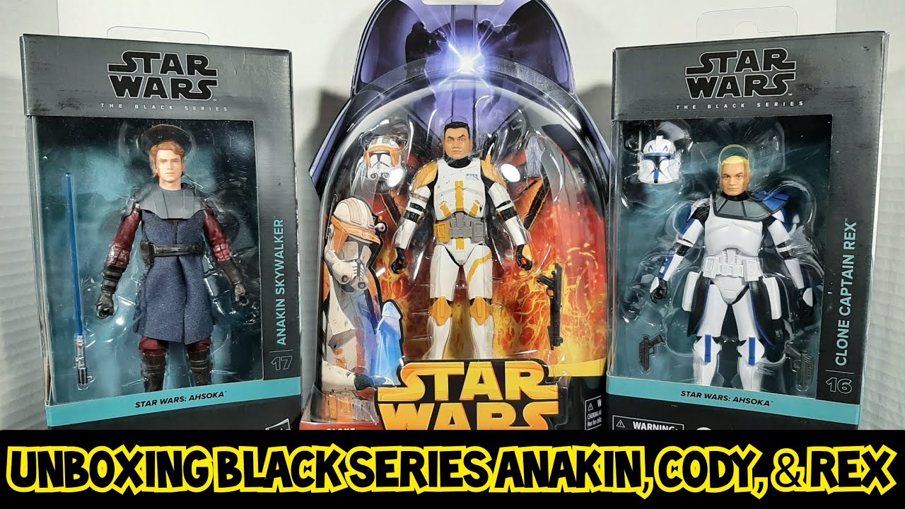 Unboxing Star Wars Black Series Anakin, Commander Cody, & Captain Rex - Ahsoka show, ROTS Cardback