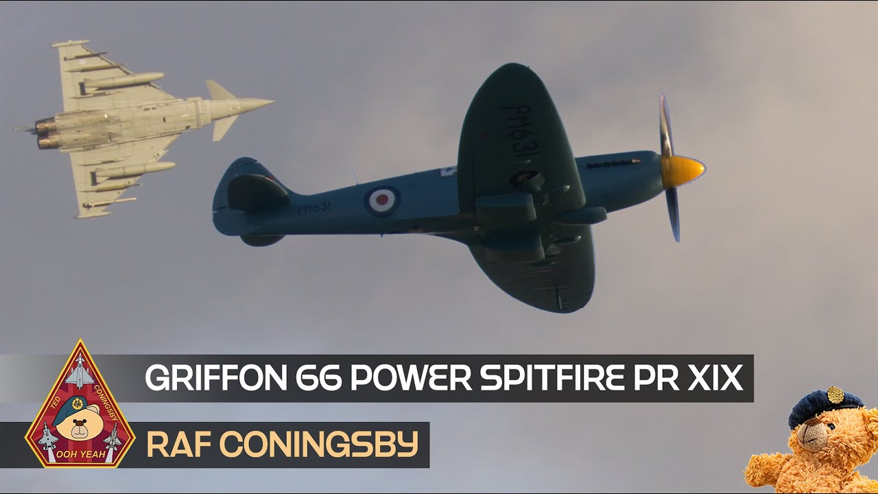 PAST & PRESENT FIGHTERS GRIFFON 66 ENGINE POWER BBMF BEAUTY SPITFIRE PR. XIX PM631 • RAF CONINGSBY