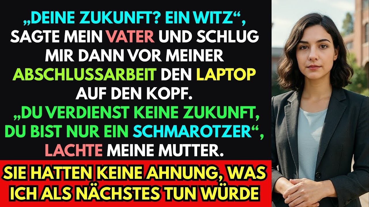 Mein Vater schlug mir vor Abschlussarbeit Laptop auf Kopf  ‚Schmarotzer, du verdienst keine Zukunf