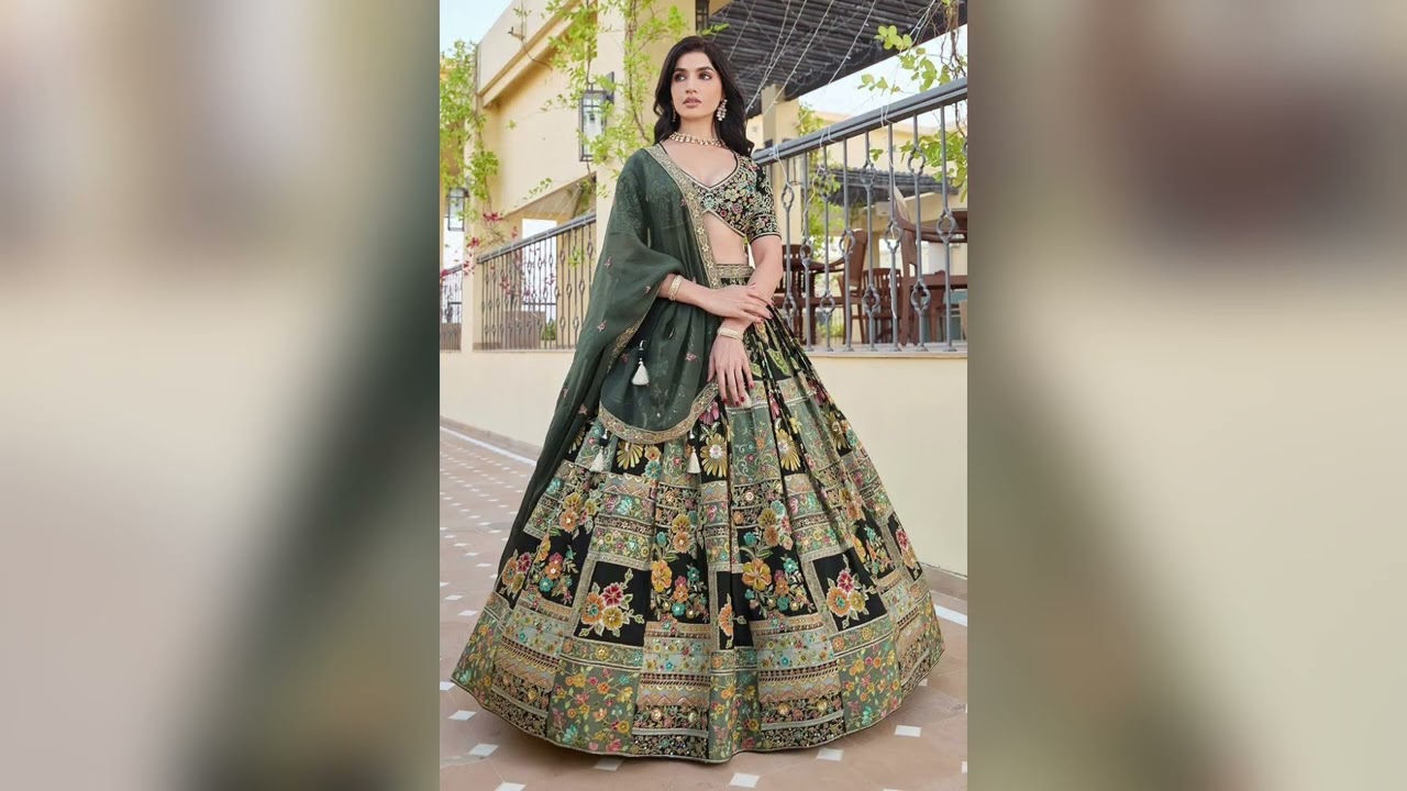 New stylish and heavy embroidery lehanga idea's 🌷🌷🌷🌷 #sr creation #youtube...