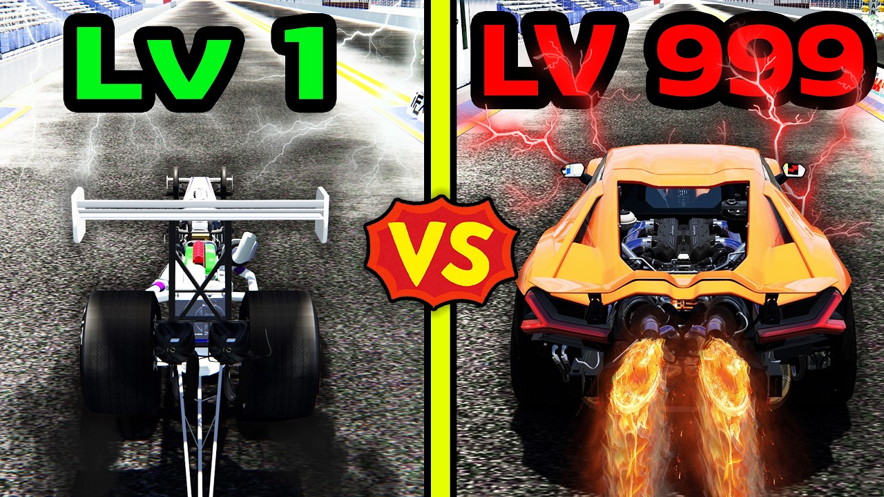 รถแดร็ก Level1 VS Level999 แข่งทำเวลาให้เร็วที่สุด! |Assetto corsa