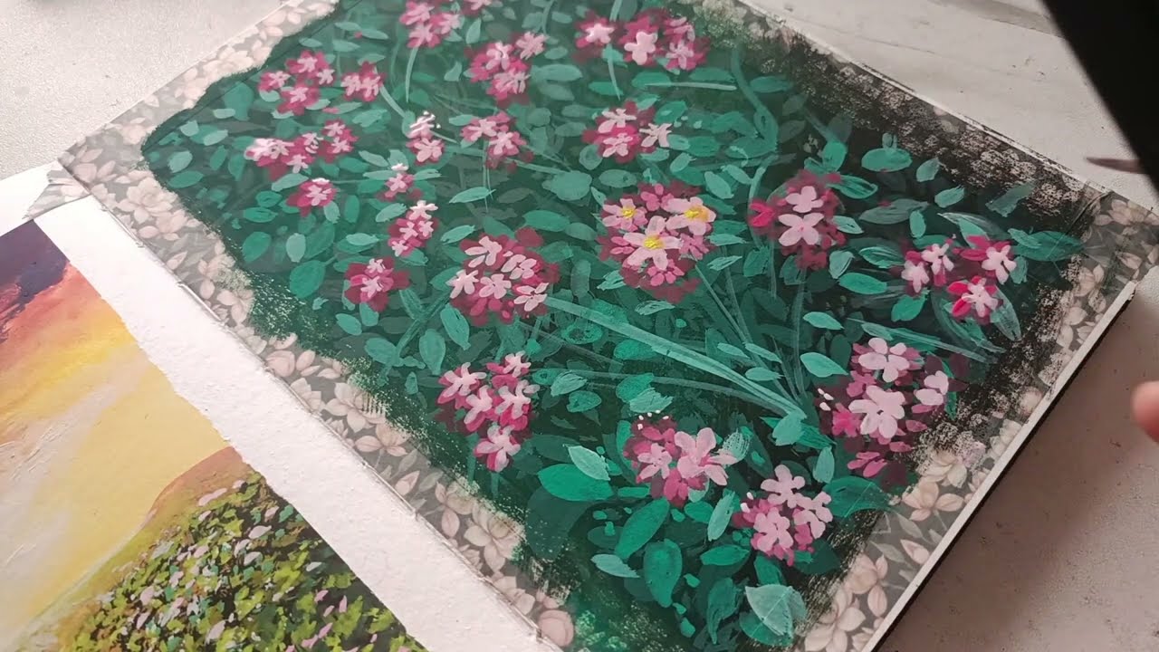 Flower Illustration in Menorah Sketchbook | Gouache Painting Tutorial for Beginners!