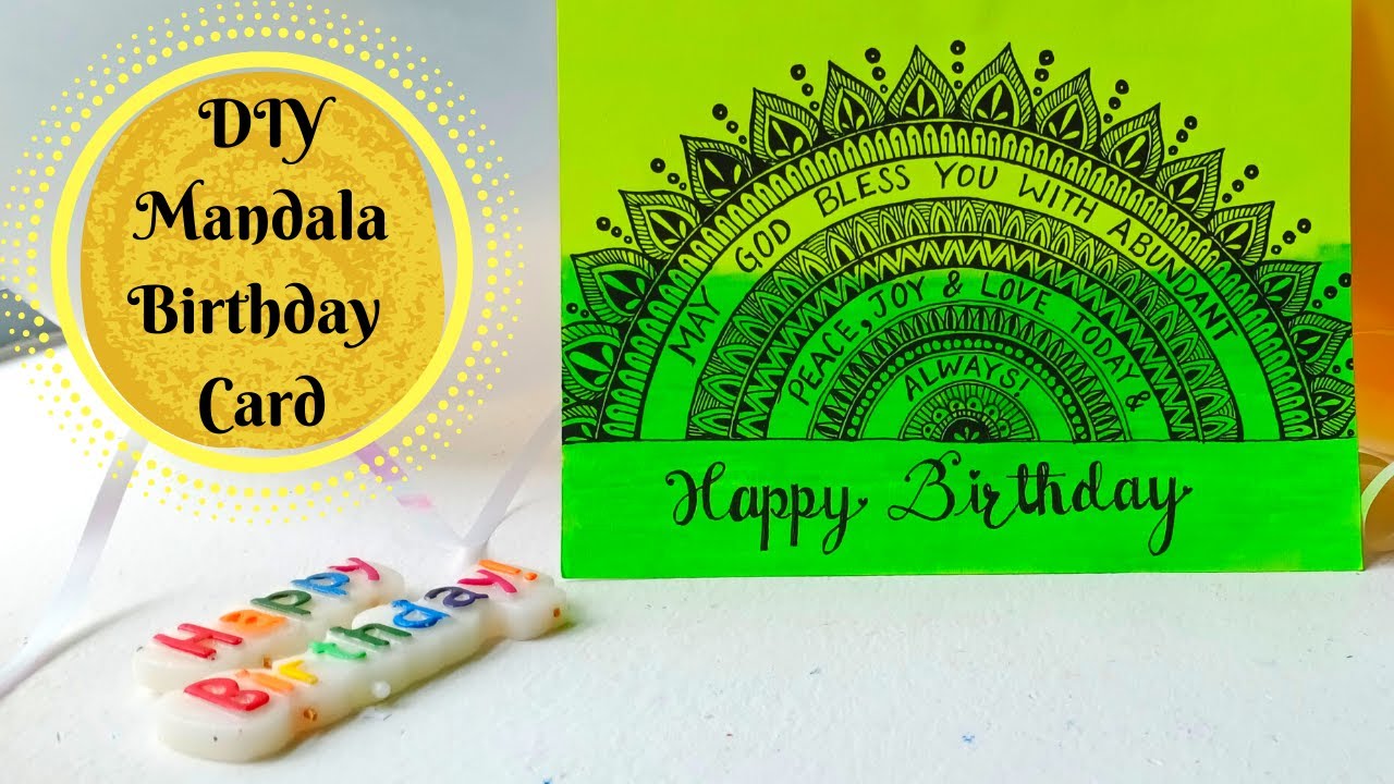 Mandala Art(Ep 4): DIY Mandala Birthday Card | Mandala Birthday Card | Freehand Mandala Art