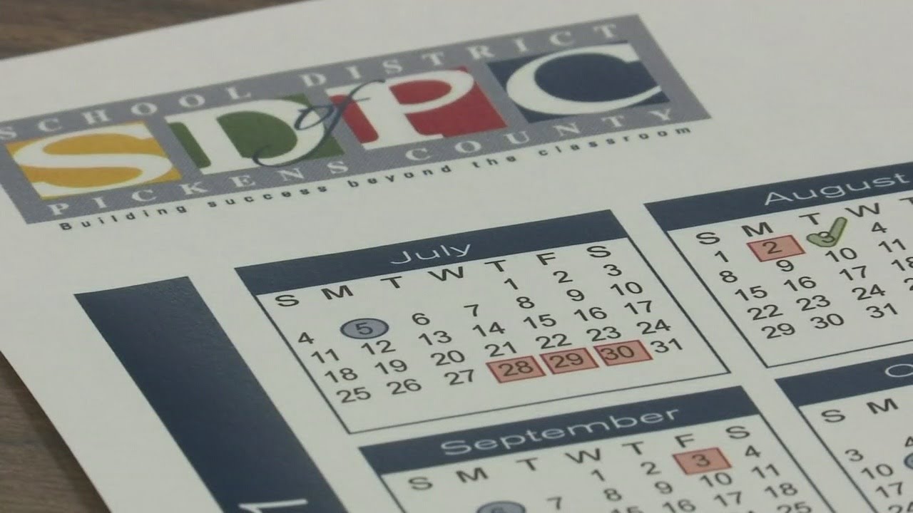 2021-22 calendar adjusted for the School District of Pickens County