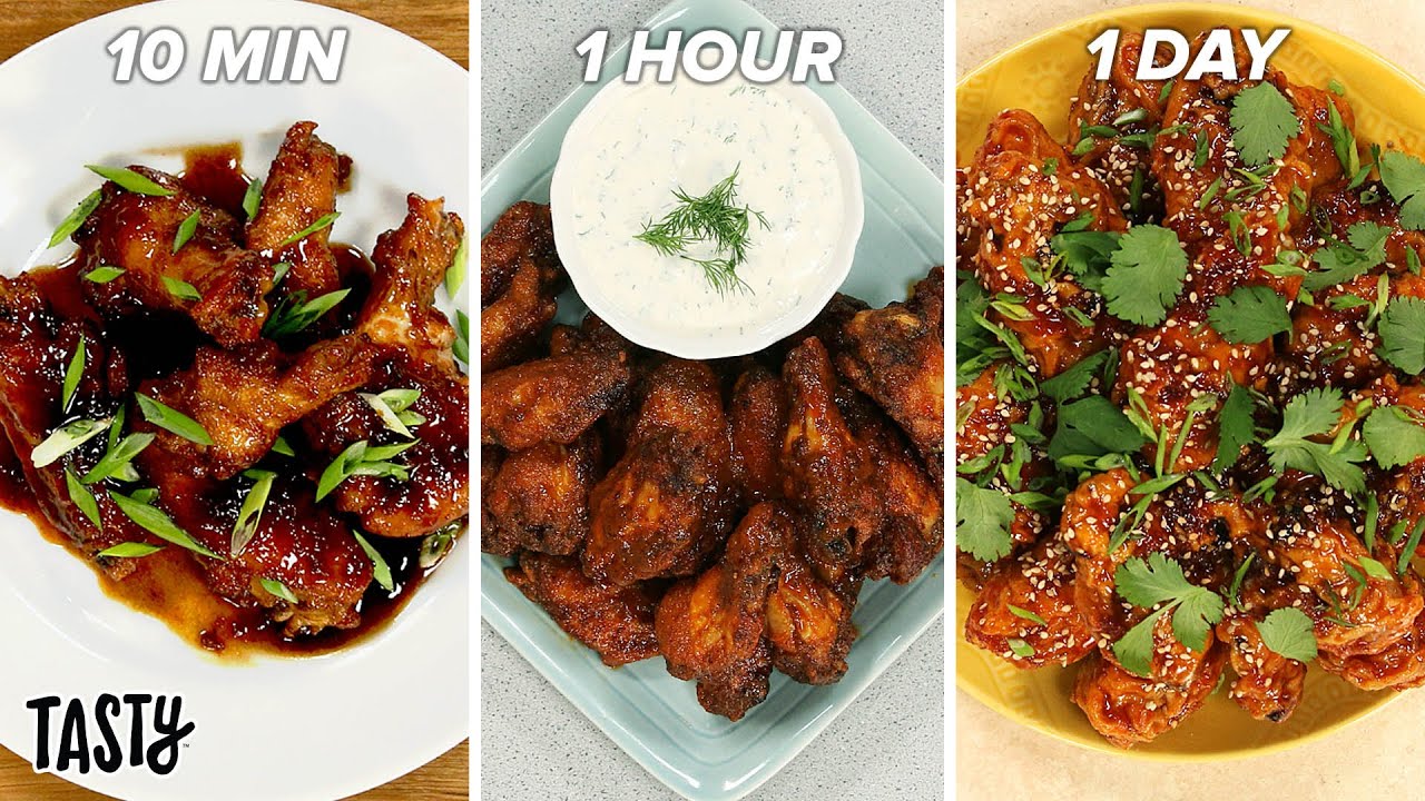 10-Minute Vs. 1-Hour Vs. 1-Day Chicken Wings &bull;&nbsp;Tasty
