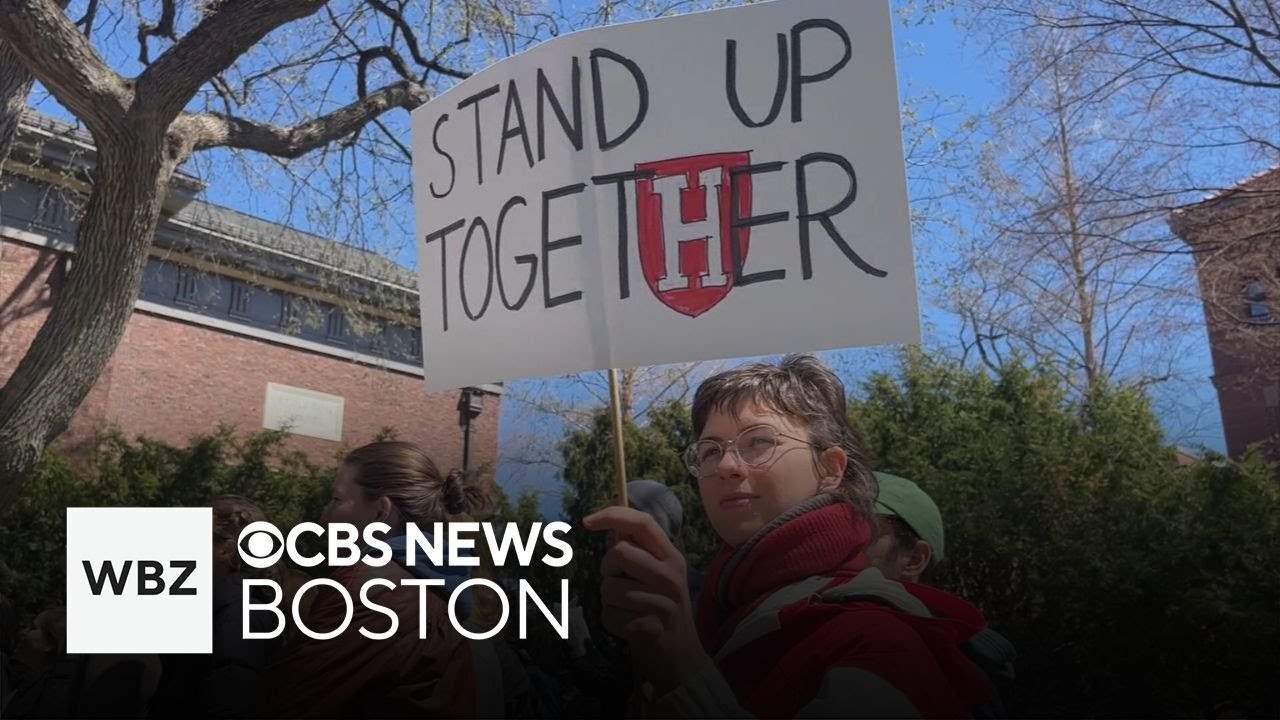 Harvard students protest threats from Trump administration against international students