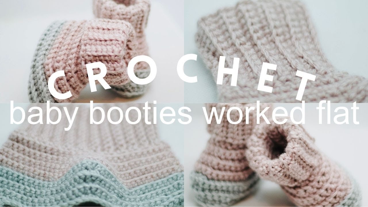 FREE CROCHET Pattern - The Buntzen Baby Booties (Worked Flat) -  Step by Step Crochet Tutorial!