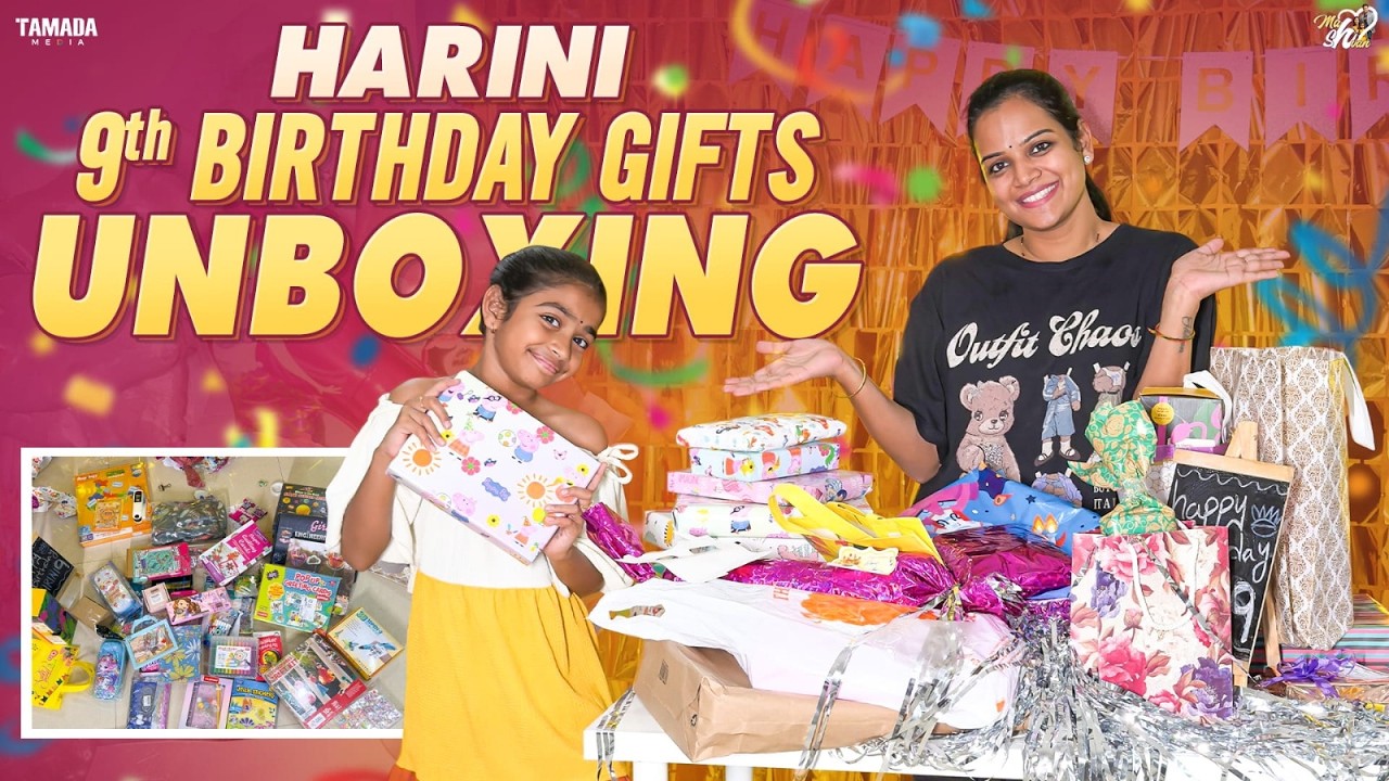 Harini 9th Birthday Gifts Unboxing || Mahishivan || Tamada Media