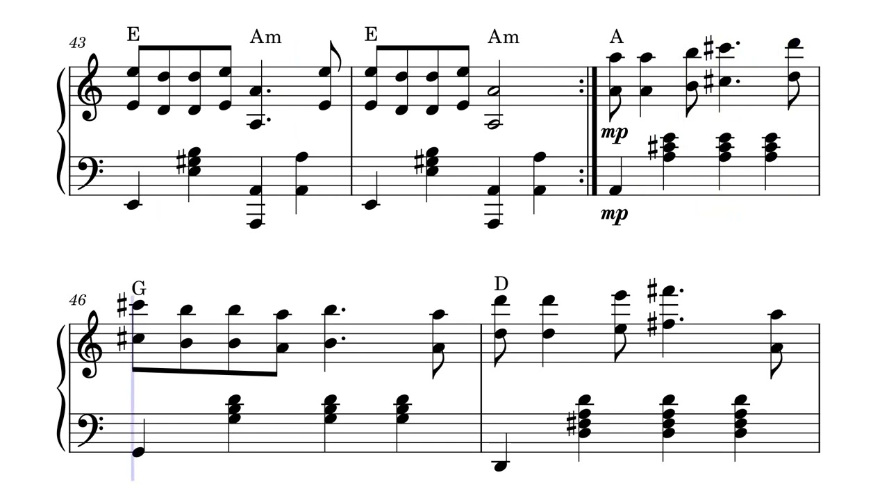 No milk today – Herman's Hermits - Piano arrangement