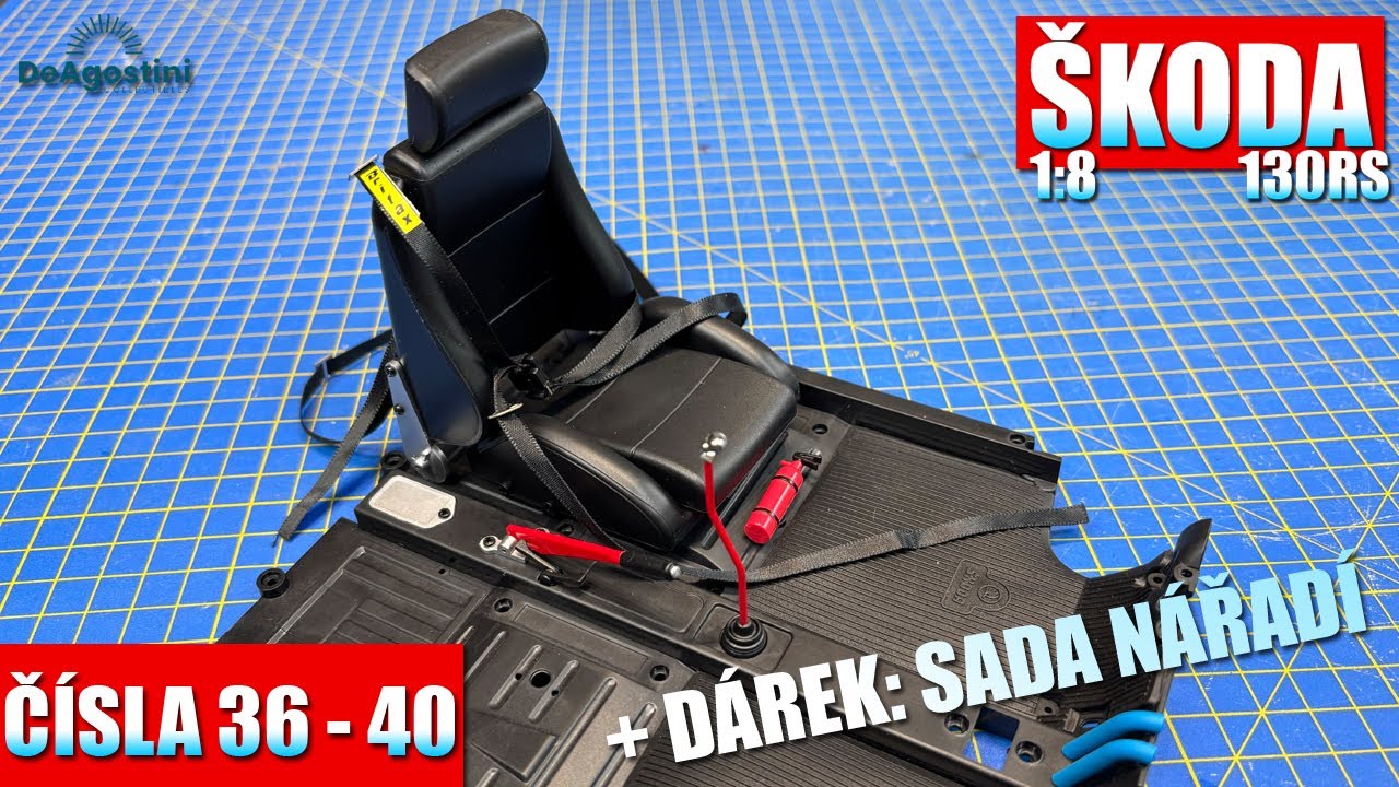 STAVBA: ŠKODA 130RS 1977, ČÍSLA 36 - 40 + Dárek, 1:8 Big Scale Model od DeAgostini