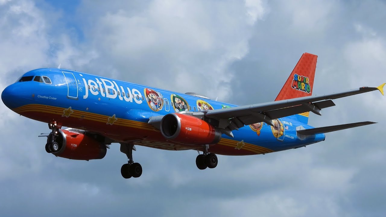 4K WINDY Landings & Takeoffs | V.C Bird Int'l Airport | JetBlue A320 Super Mario Livery + More