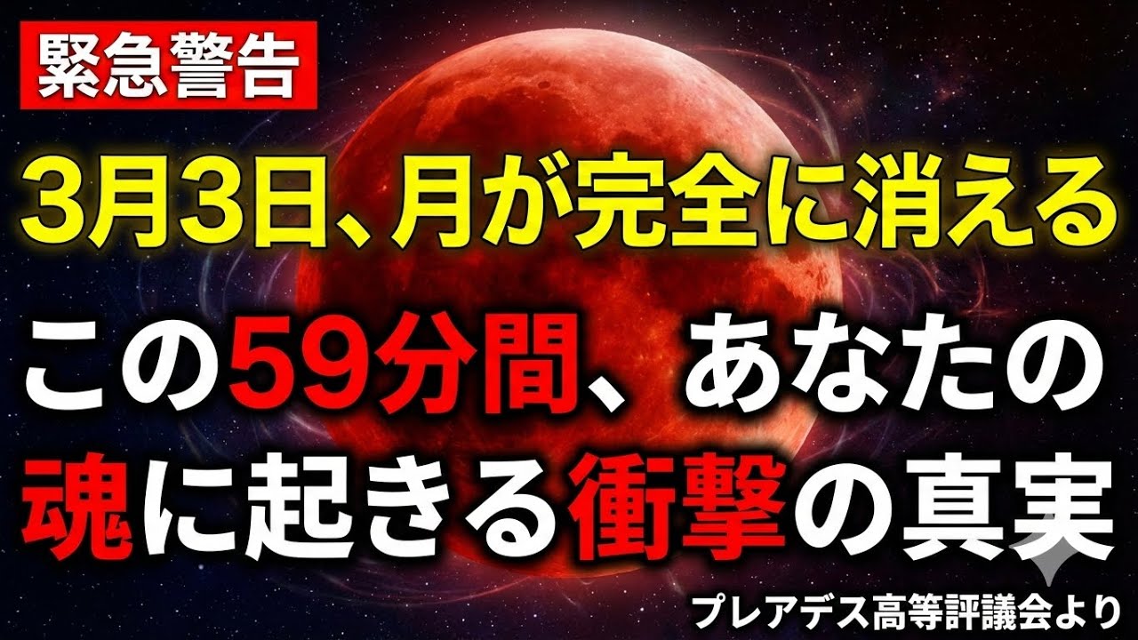 【警告】3月3日20時04分〜21時03分、月が完全に消えます。この59分間にあなたの魂に起きることを知らないまま当日を迎えないでください【プレアデス高等評議会】