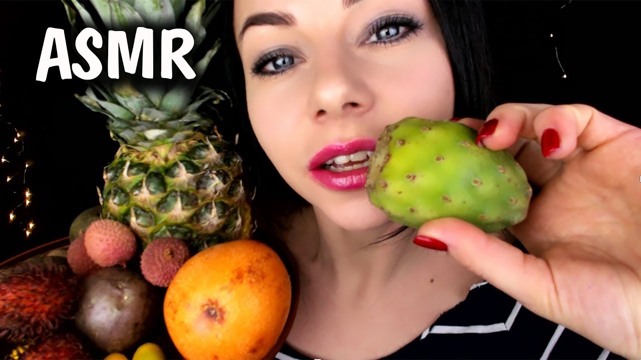 АСМР ИТИНГ ЭКЗОТИЧЕСКИХ ФРУКТОВ 🍈 ЗВУКИ ЕДЫ И РТА 👄 ОБЗОР 🥜 ASMR EATING SOUNDS / Exotic Fruit