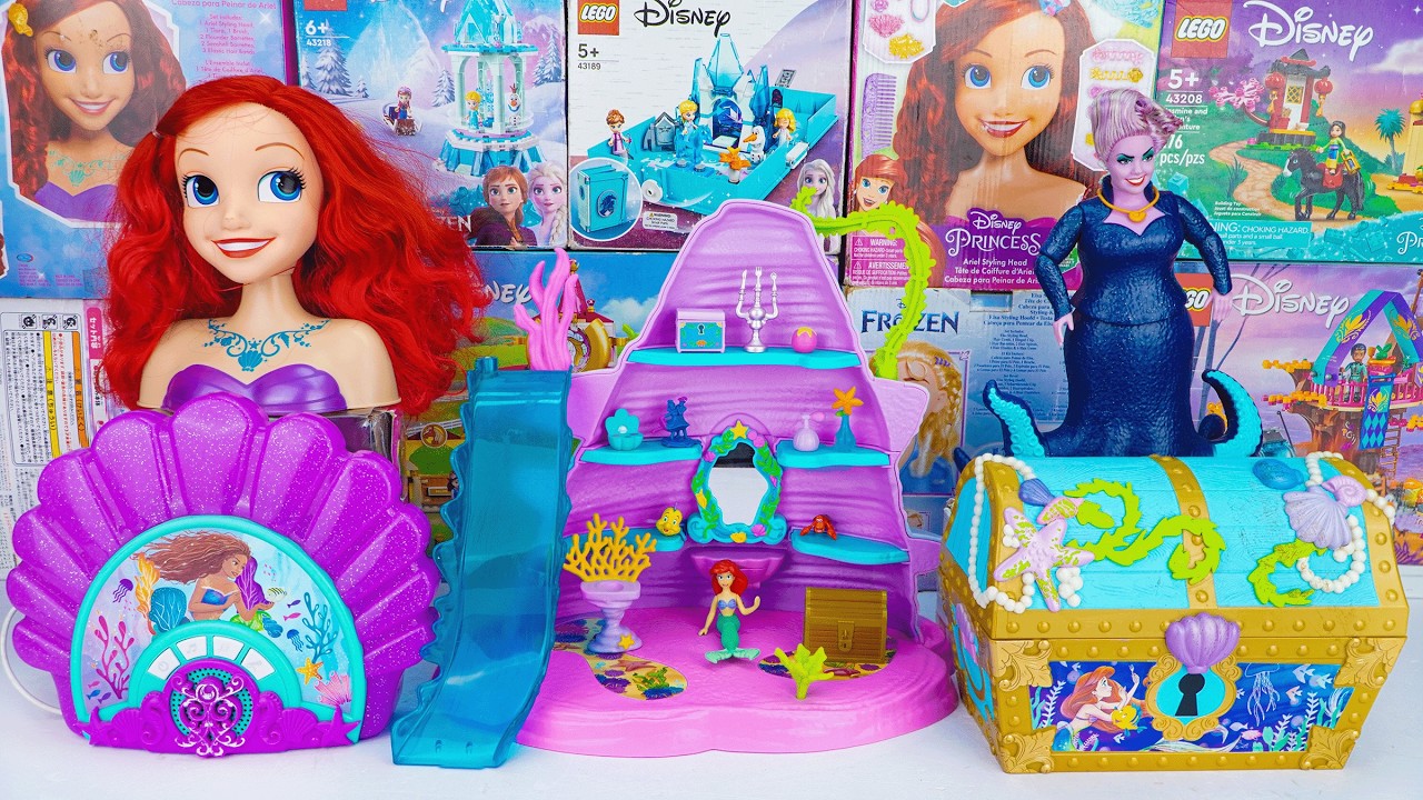 Disney Princess Toys Collection Unboxing | Disney Princess Ariel Mermaid Castle Toys 🐚💜 | ASMR Toys