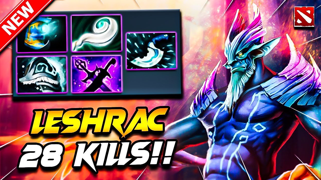 Dota 2 LESHRAC Gameplay | 28 Kills LESHRAC DOTA 2 Gameplay | Leshrac Carry Build Pro Gameplay 7.39