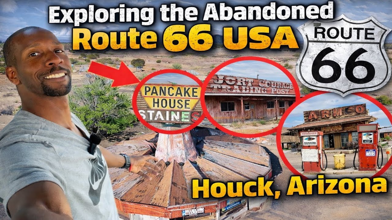 Abandoned Pancake House & Armco Gas at Fort Courage Trading Post in Houck, Arizona, on Route 66!