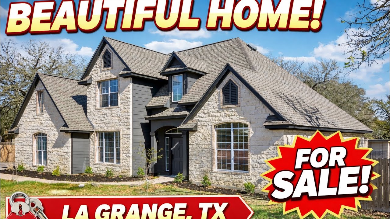 La Grange TX Country Club Home for Sale | Luxury Stone Exterior + Prime Location