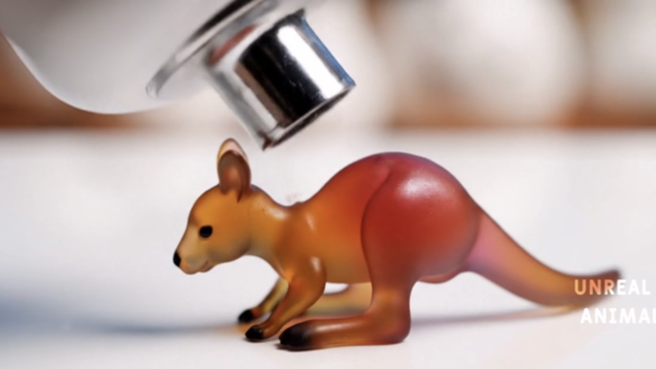 Rainbow Gummy Animals Emerging From Paint Tubes 🌈🐻 | Ultra-Relaxing ASMR AI Video (2 Min)