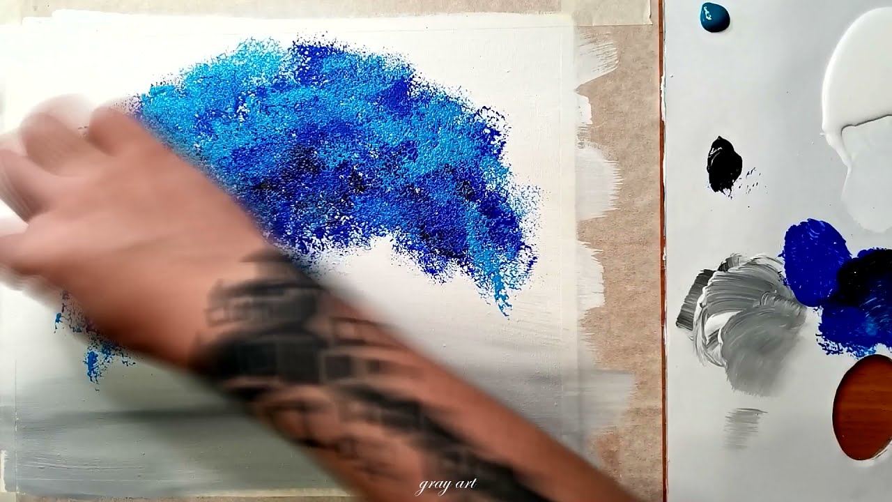 Уютное место под деревом. Как рисовать акрилом. Акриловые краски. Acrylic painting for beginners