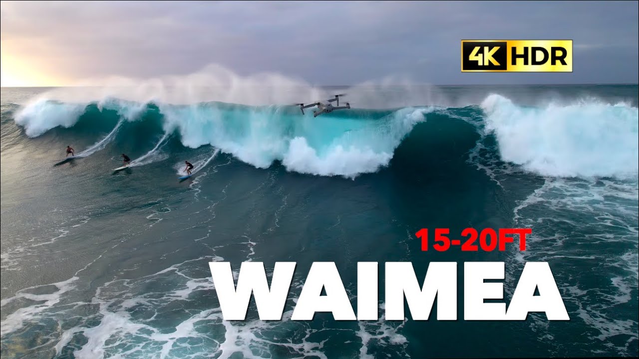 Surfing The Boil 15-20ft at Waimea Bay (4K HDR)