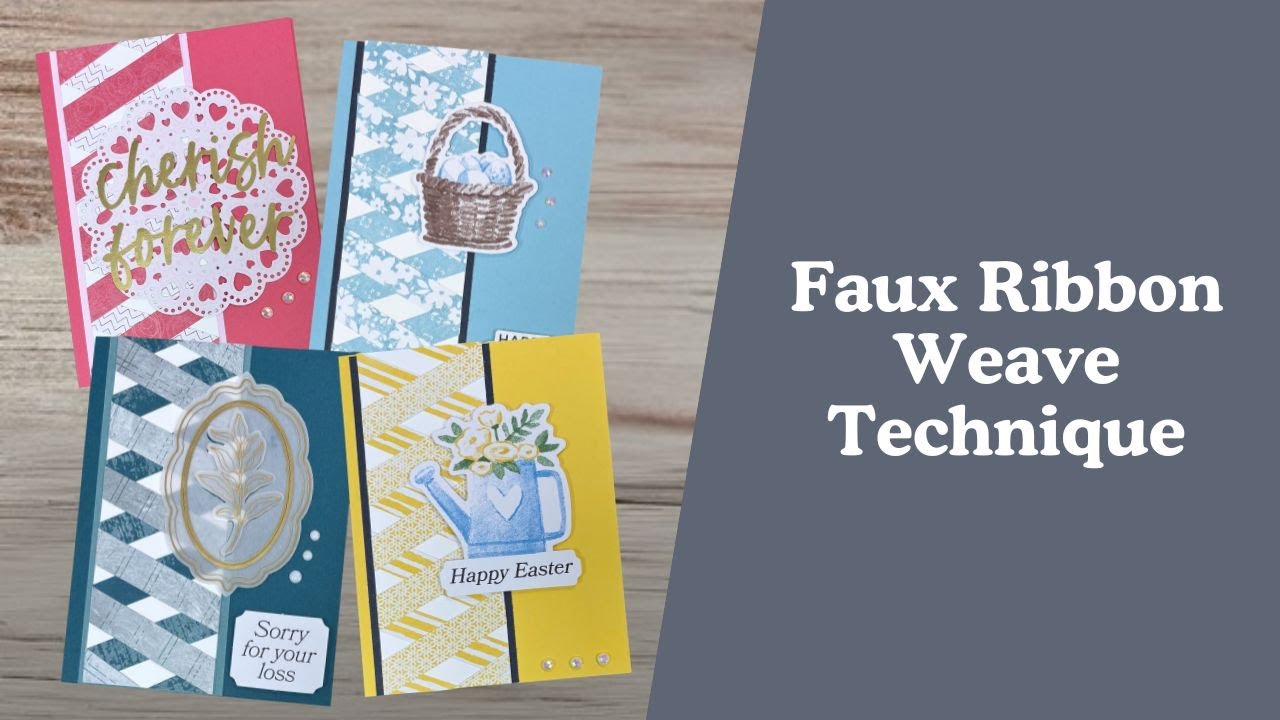 Faux Ribbon Weave Cards