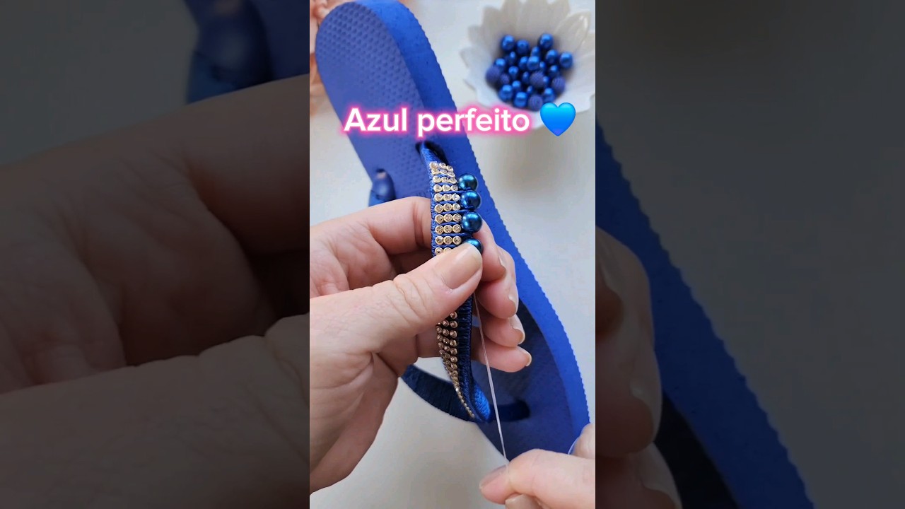 chinelo personalizado com perola 