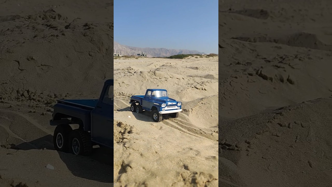 6wd rc Chevy Apache rc truck driving in desert #shorts #shortsvideo #chevyapache