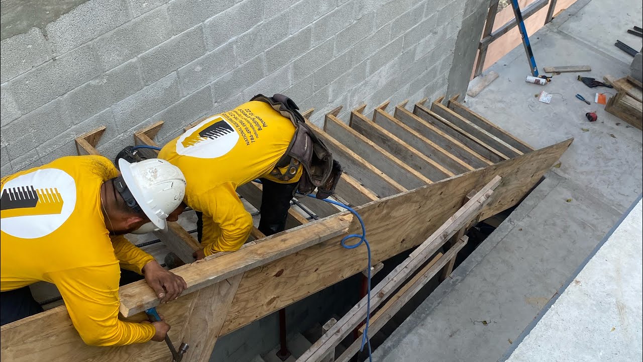 Así se hacen las escaleras de concreto🚧🇺🇸💵