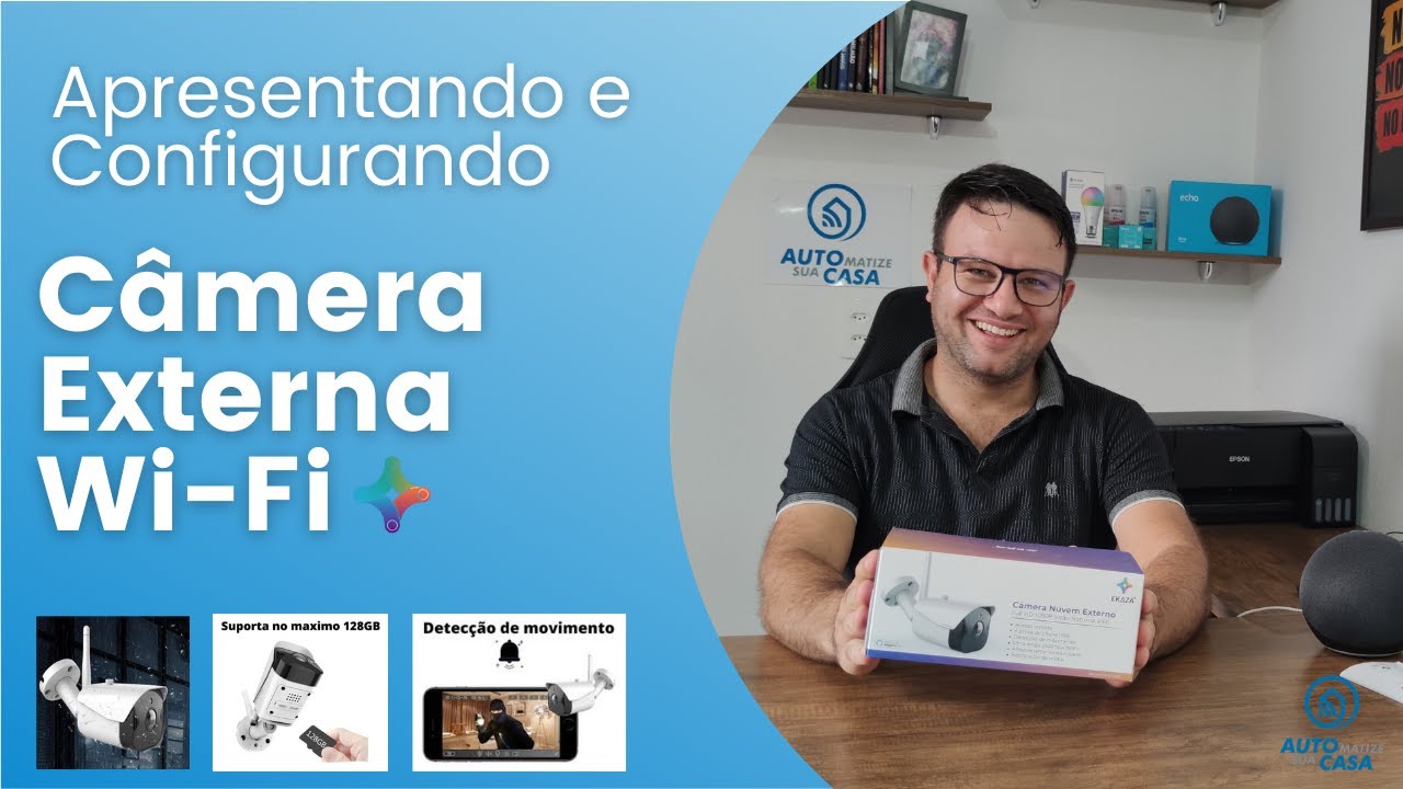 Câmera de segurança Wifi, Ekaza. Mais Segurança para sua Família, compatível com Alexa.