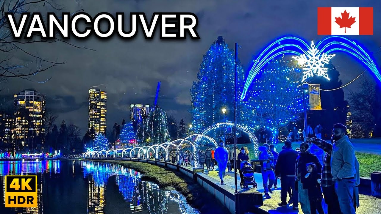 🎄🇨🇦 Lights at Lafarge Lake, Coquitlam | Vancouver BC, Canada. Winter Walk Dec, 2025 [4K HDR] 