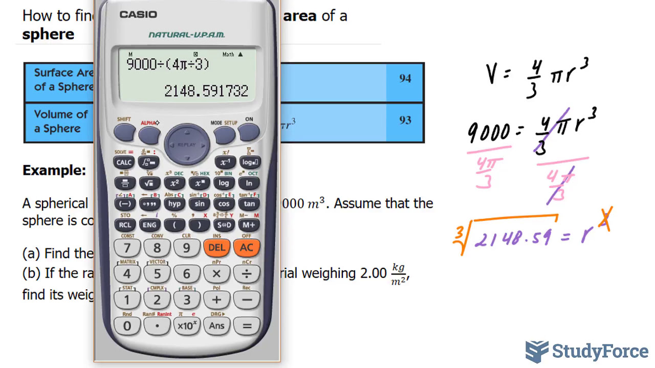 Find Radius of Sphere when Given the Volume