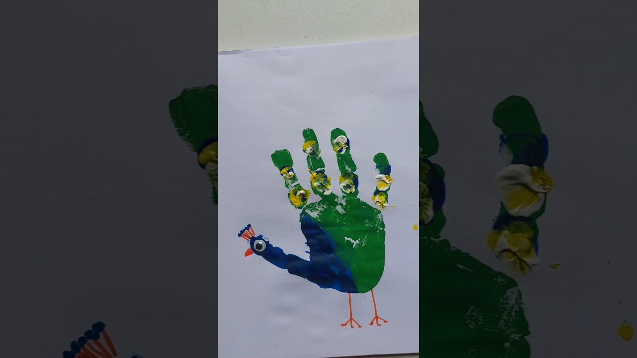 Handprint Peacock Art for Kids | Fun Fingerprint Craft Tutorial