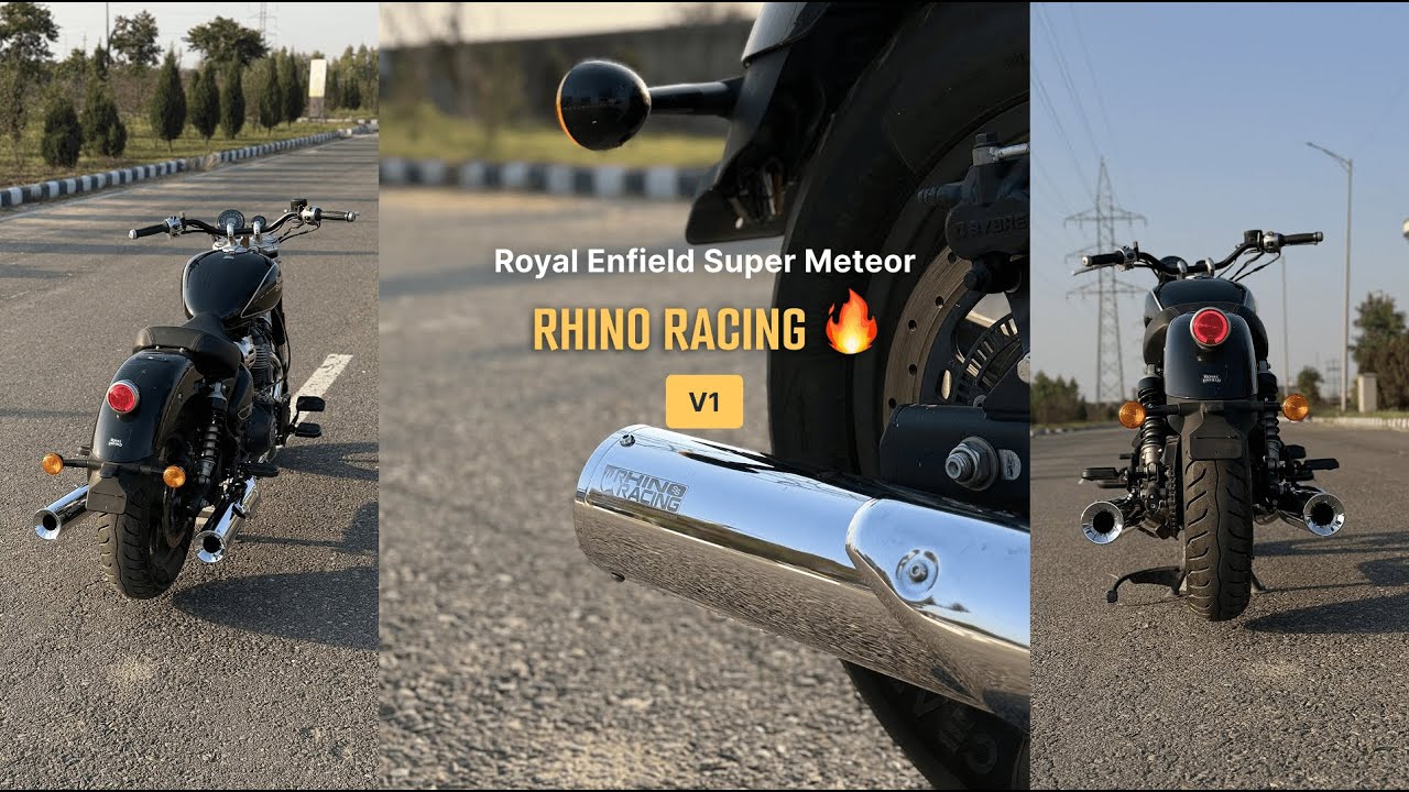 Royal Enfield Super Meteor Exhaust Sound | Rhino Racing Full Stainless Steel Exhausts V1