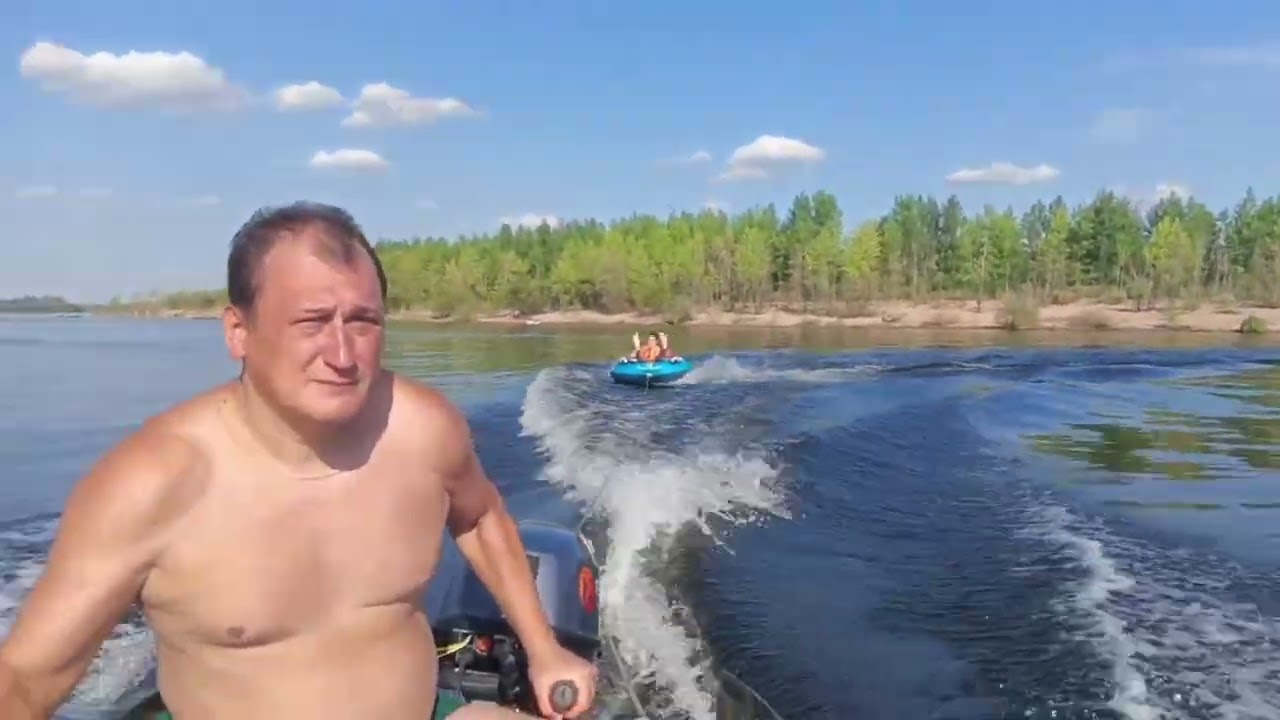 Baikal 9.9 (20) 362 куб. Волга, покатушки на тюбинке.