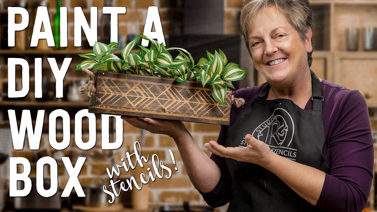 Paint a DIY Boho Pattern Box with Stencils and a Roller | Tips for Staining Wood
