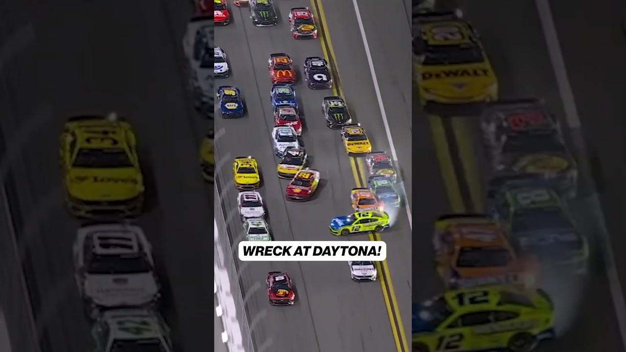 Wreck at Daytona! 😲 #Daytona500 #NASCAR #racing