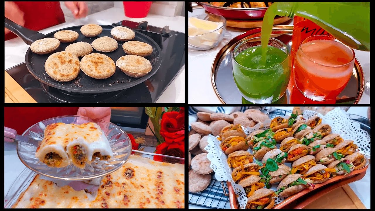 ثاني عشر فطور رمضان مع الشاف نادية🥖كانيلوني بحشوة رهيية👌 مخمار الشعير🍔 ميني بطبوط معمر عصير طوب🍹 🇲🇦