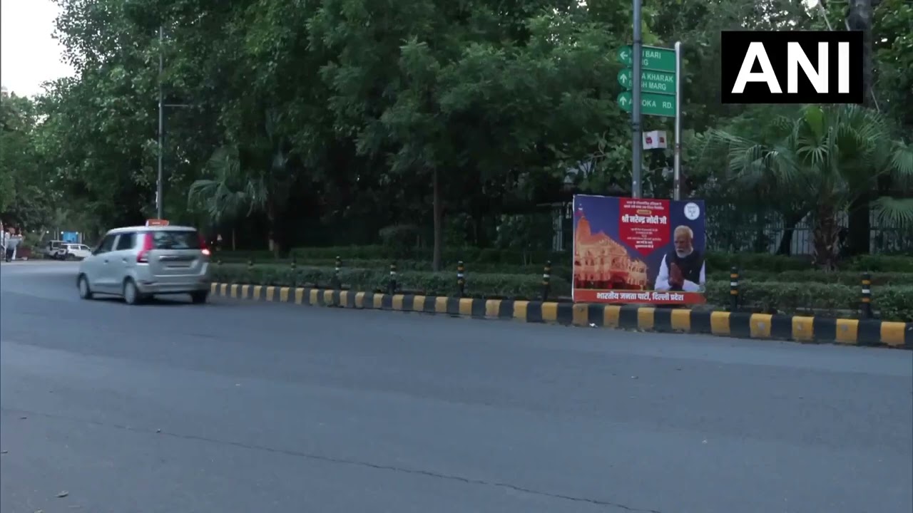 #WATCH | Delhi: Banners displayed in Delhi celebrating PM Modi's 12-year tenure completion.