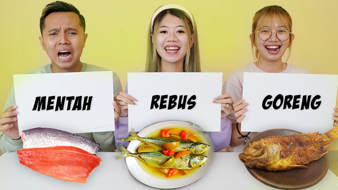 TANTANGAN MAKAN MAKANAN MENTAH, REBUS ATAU GORENG!! GAK KUAT MAKANNYA!!