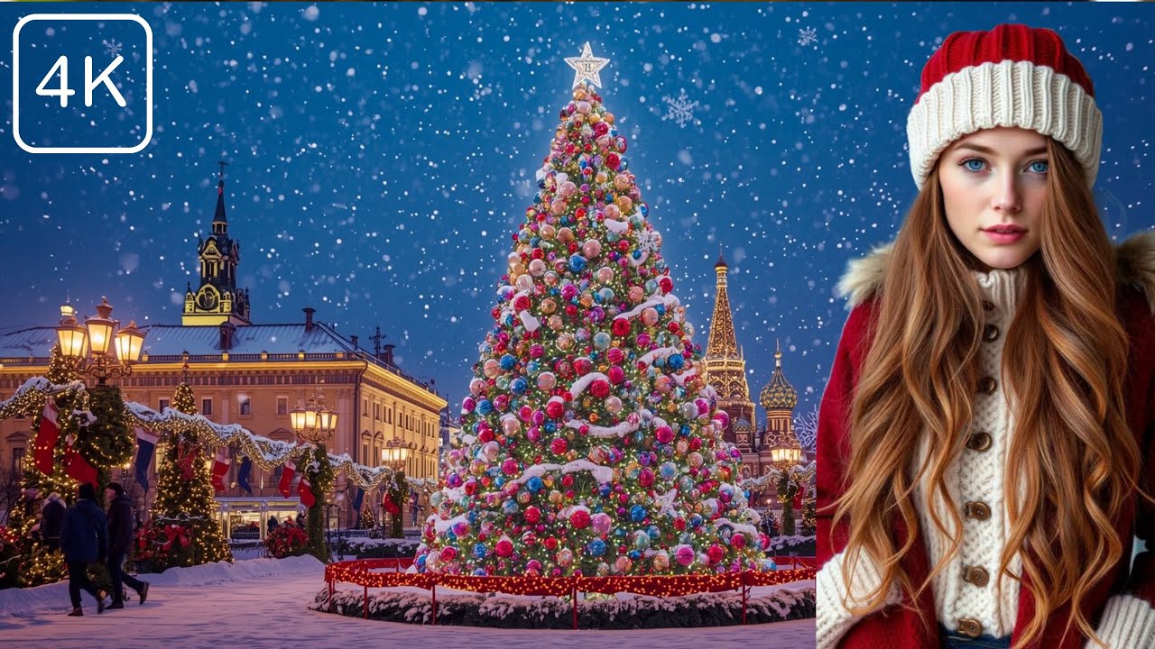 🎄MOSCOW DECORATED for the holidays. Stunning NEW YEAR(2026) night walk 4K