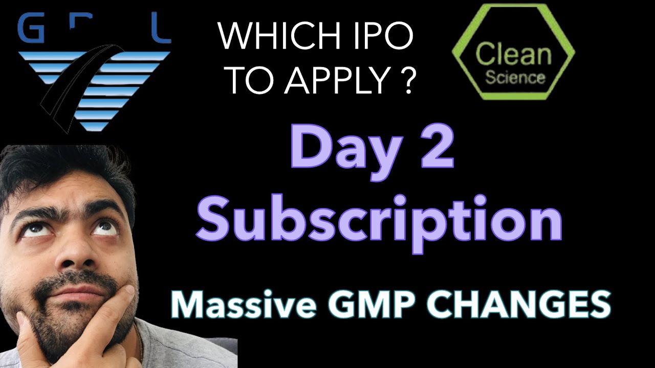 Clean Science Technology IPO || G R Infraproject IPO || DAY 2 SUBSCRIPTION AND GMP DATA ||