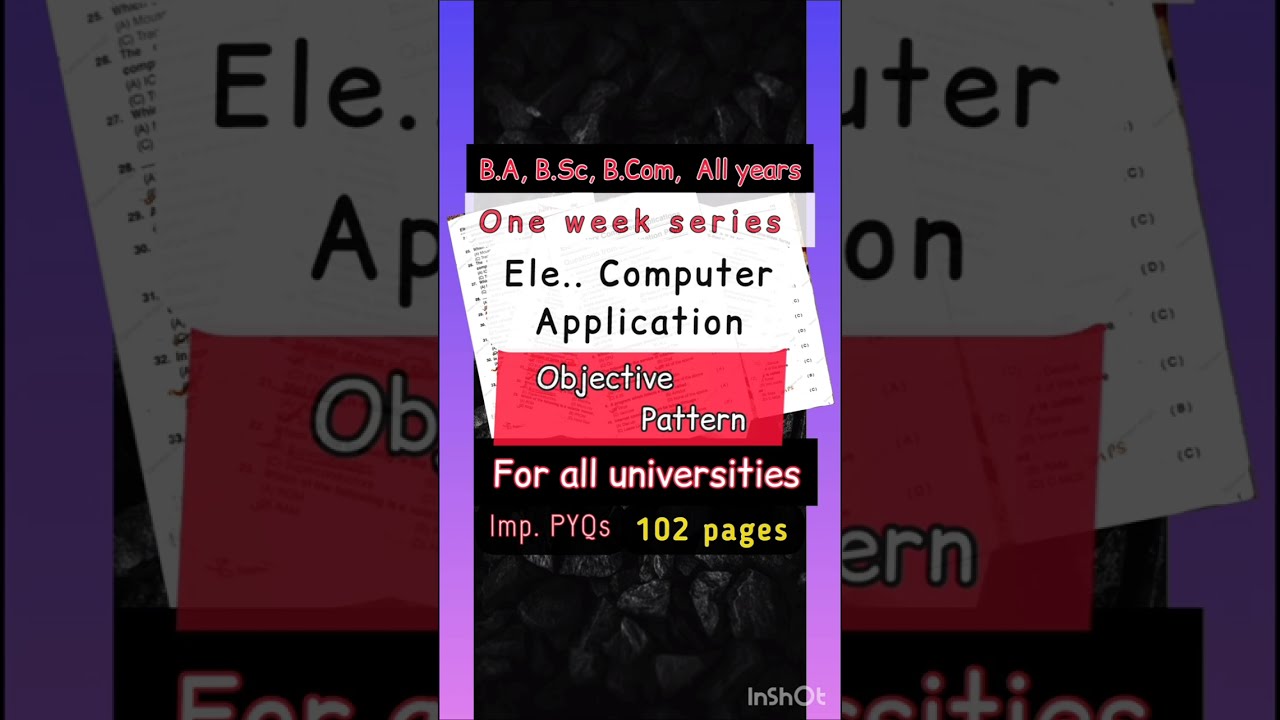 Computer one week series, b.sc, b.com, b.a, for all years, 1000 important questions