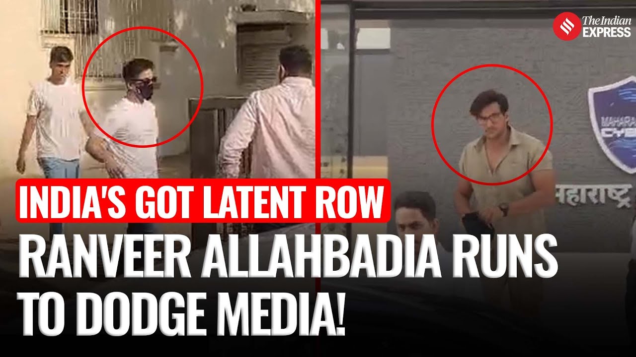 Youtuber Ranveer Allahbadia runs to his car after recording statement, Ashish Chanchlani present