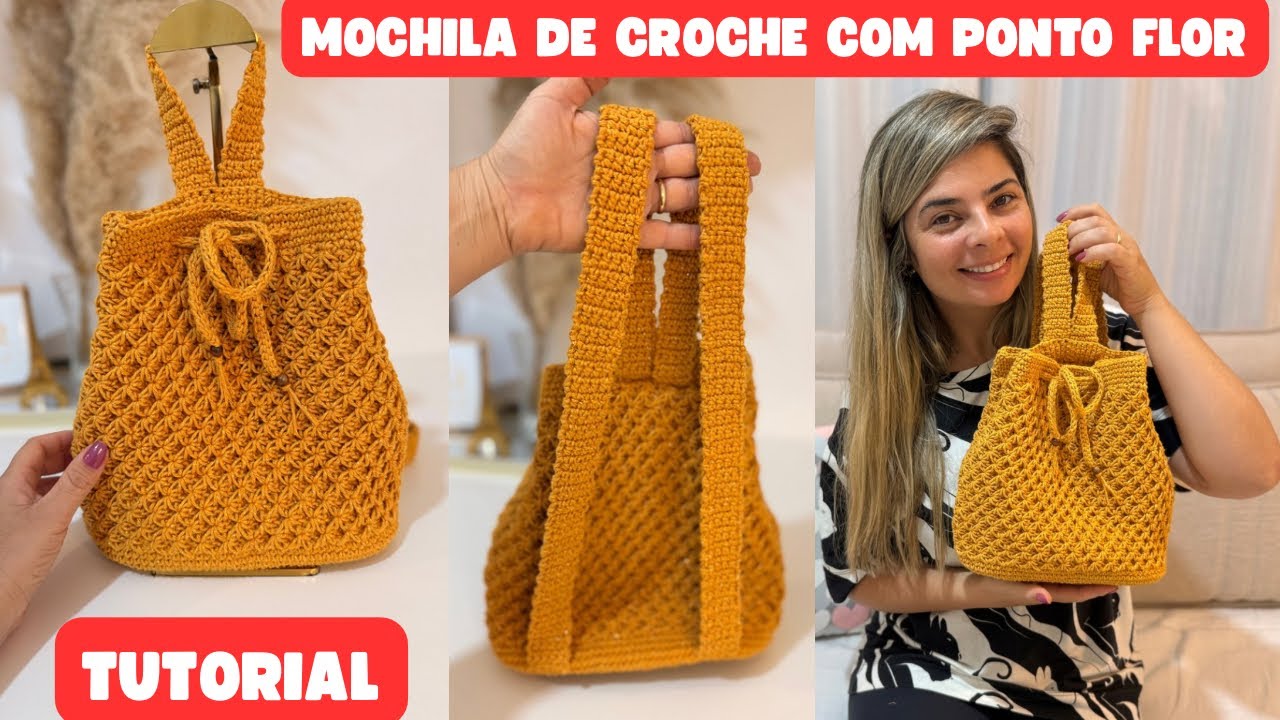 Passo a Passo Mochila Ponto Flor de Crochê